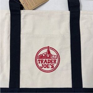 2 Trader Joe's Canvas Tote Bags - NWT - Navy